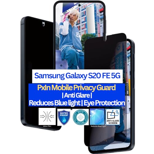 Image of Pxin Mobile Privacy Guard for Samsung Galaxy S20 FE 5G| Mobile Privacy screen protector | Anti Glare | Anti Spy Protector | Reduces blue light | Self healing from scratches | Eye Protection