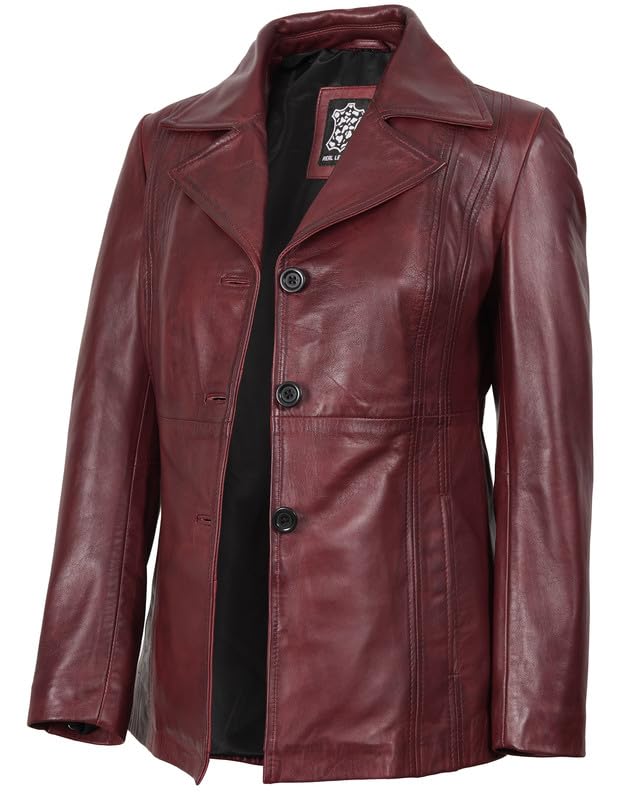 Image of Blingsoul Womens Real Leather Jacket - Asymmetrical Leather Jackets for Women