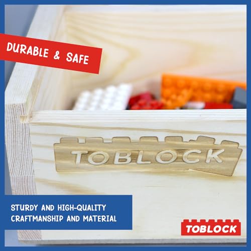 Toblock TYPE I Wooden Box Lego-Compatible Building Blocks Organizer Sliding Lid thumb #6