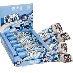 ProPud Cookies N’ Dream High Protein Bar 18g Protein (12x55g), Smooth and Loaded with Real Cookies, No Added Sugar, Perfect Pre and Post Workout Nutrition