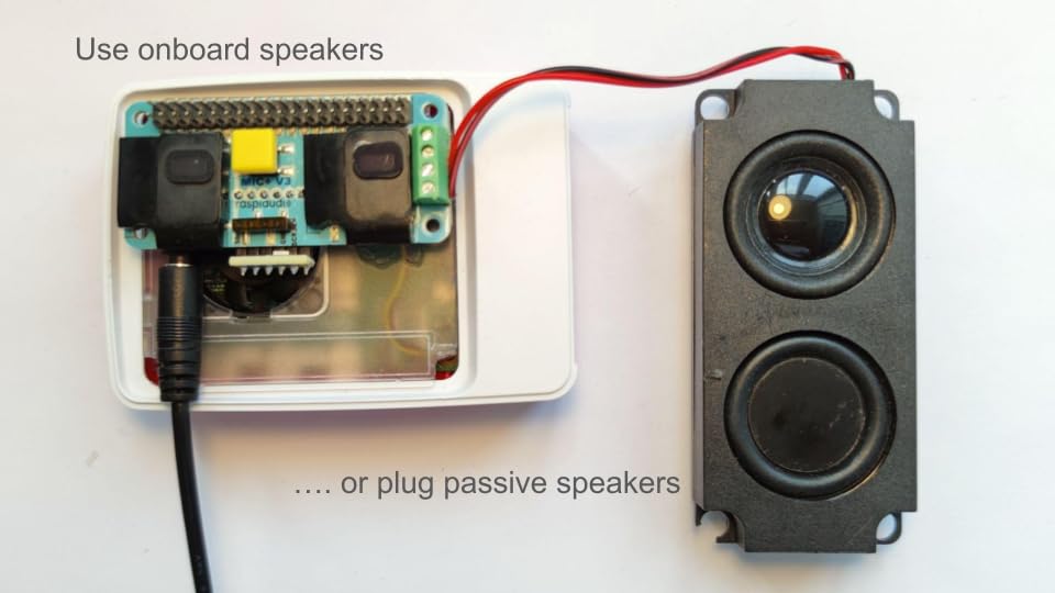 Image of RASPIAUDIO Audio DAC Hat Sound Card for Raspberry PI5 All Models Pi4 / Pi Zero / Pi3 / Pi3B / Pi3B+ / Better Quality Than USB (Mic+ V3)