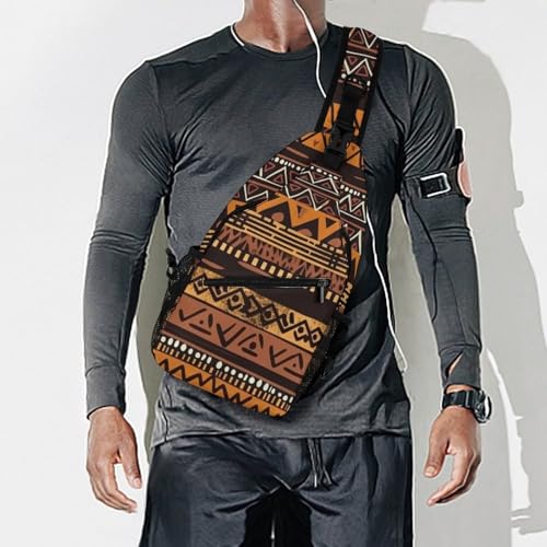 Mochila bandolera tribal africana para trekking y uso casual miniatura 7