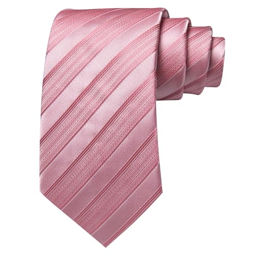 Image of Barry.Wang Tie Sets for Men Silk Stripe Necktie Woven Checkered Handkerchief Cufflinks Formal Business Wedding