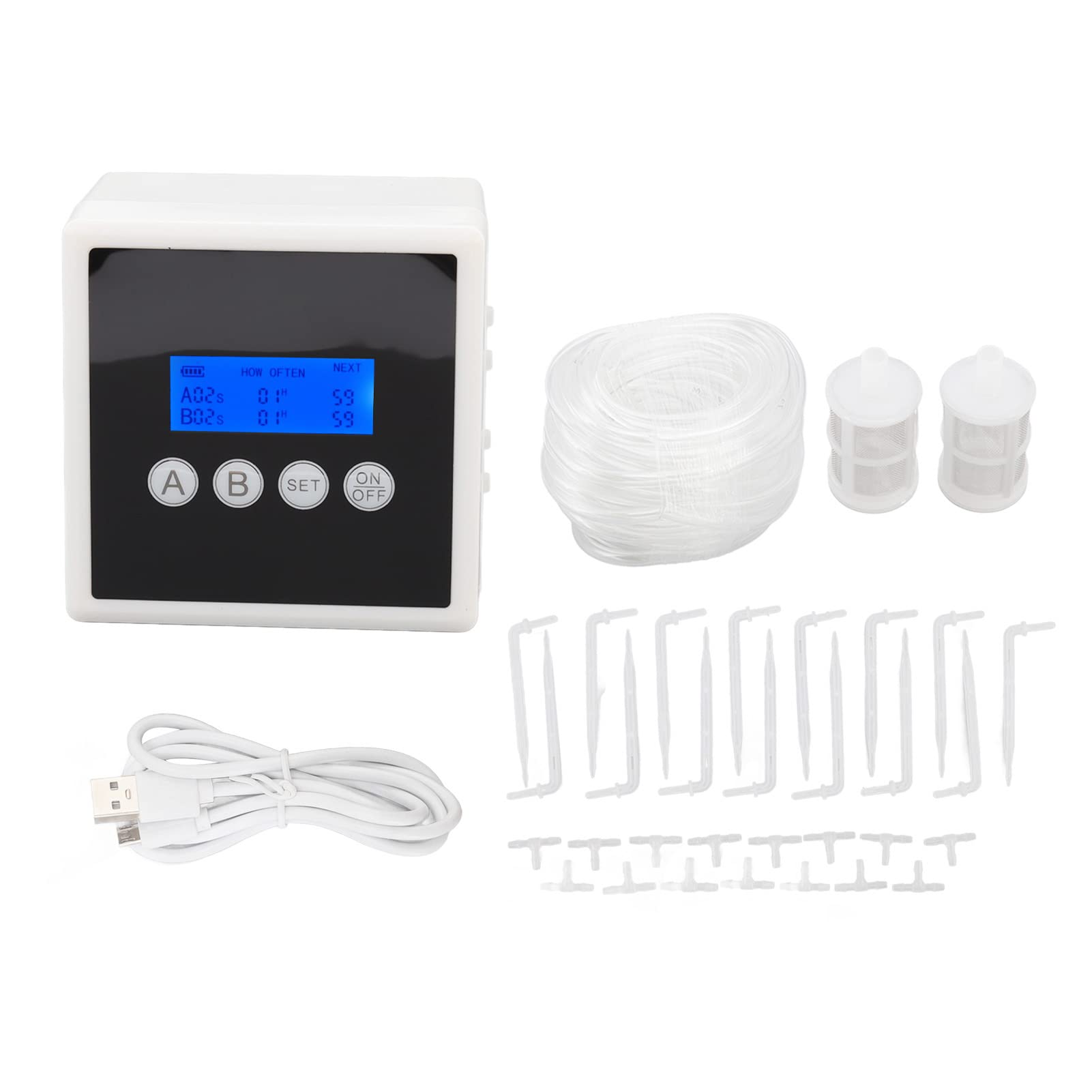 Kit D'irrigation Goutte à Goutte Automatique pour 15 Plantes en Pot, 3W 10 Mètres Dispositif D'arrosage Intelligent Timing Système D'irrigation Abreuvoir pour Plantes de Vacances Arrosage
