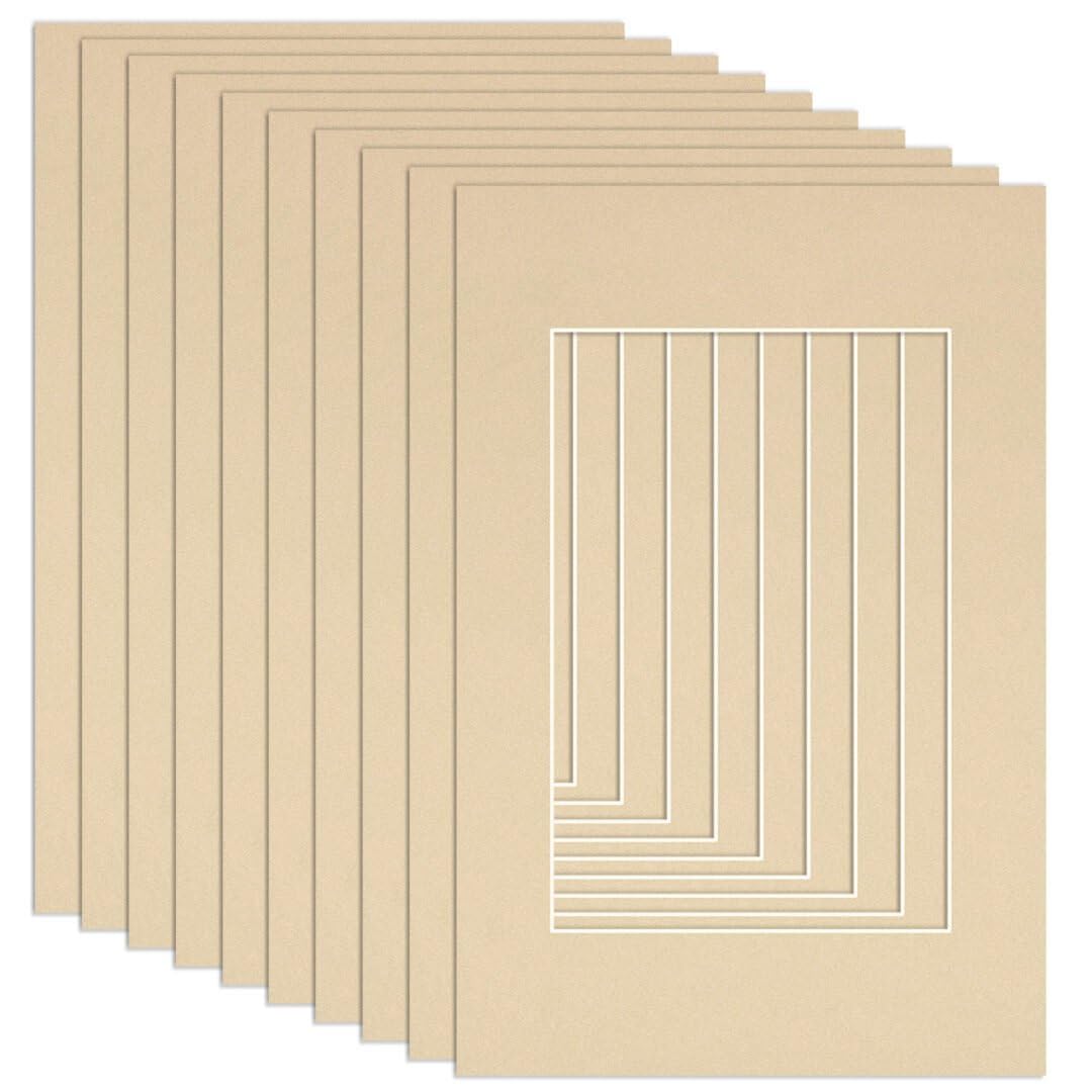 Procut Global 90x60cm Ivory Picture Mounts to Fit 60x40cm Aperture - Precision Cut Cardboard Photo Mount - Ideal for Frames, Prints, Artwork & Certificates - Sizes & Colours Available - 10 Pack