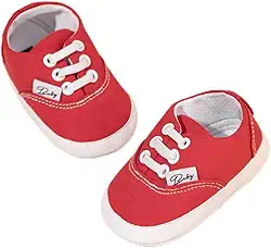Tênis infantil de lona para meninos e meninas com sola de borracha antiderrapante para primeira caminhada e berço