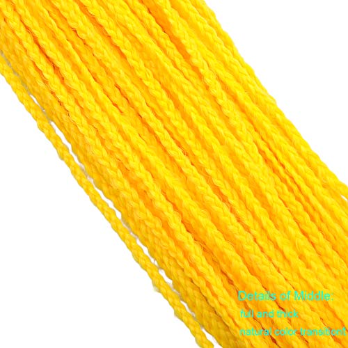 Mayloss Long Micro 3X Pre-Looped Synthetic Zizi Braids 10 Packs/Lot 28 Inch 50G/Pack Yellow Color Thin Small Box Braid Crochet Twisted Hair Synthetic Kanekalon Braiding Hair Extension #TOP3