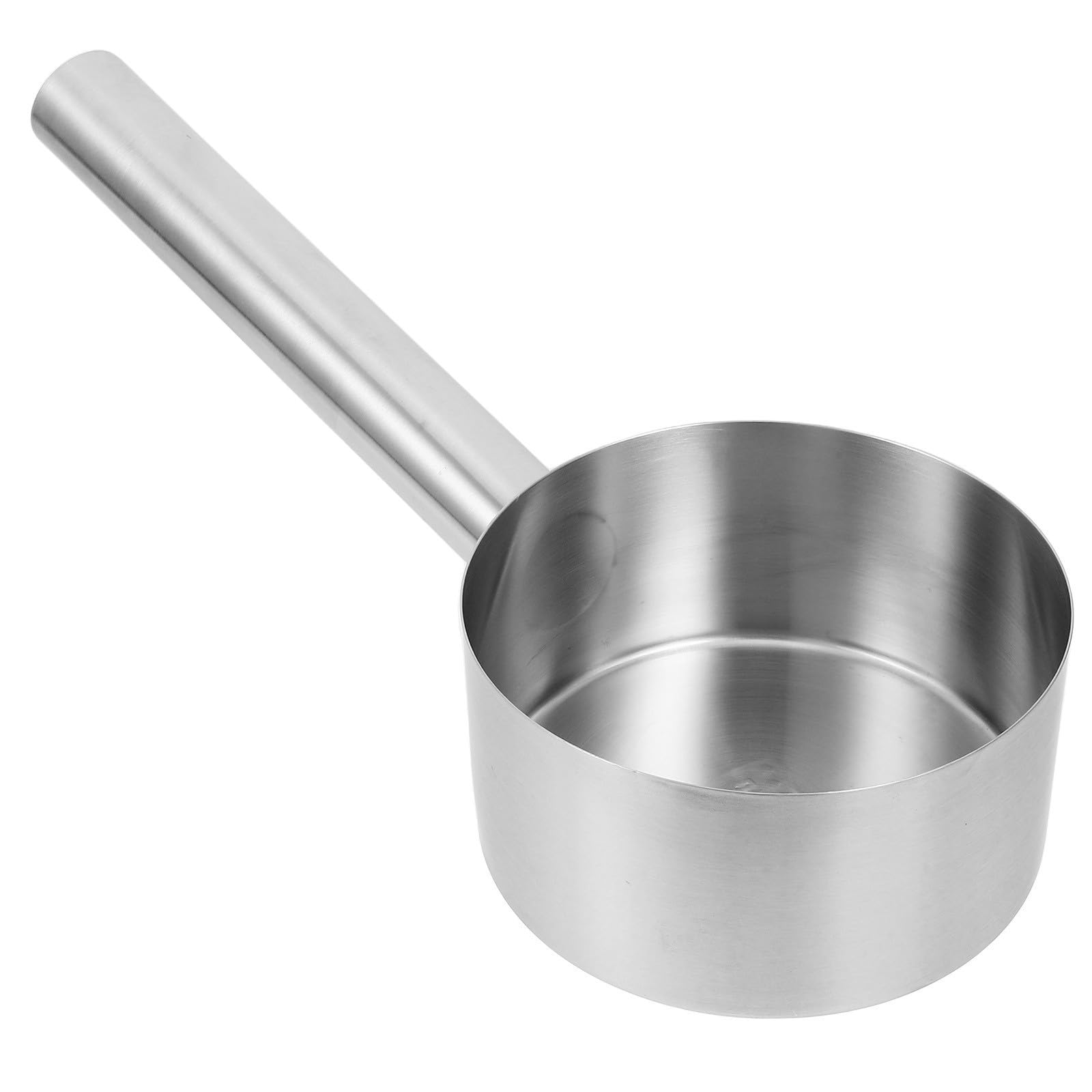 NUOBESTY cucharón de sopa de acero inoxidable con asa ergonómica, capacidad grande, utensilio para lavar cabello y uso en jardín