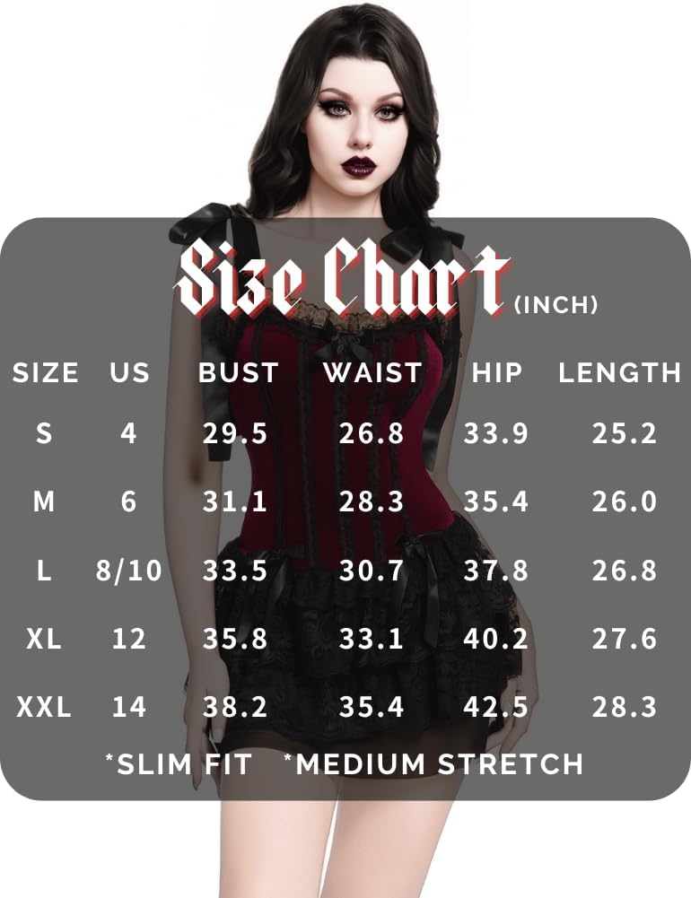 LANSHULAN Women Gothic Retro Palace Style Lace Trim Velvet Goth Dress - Image 4