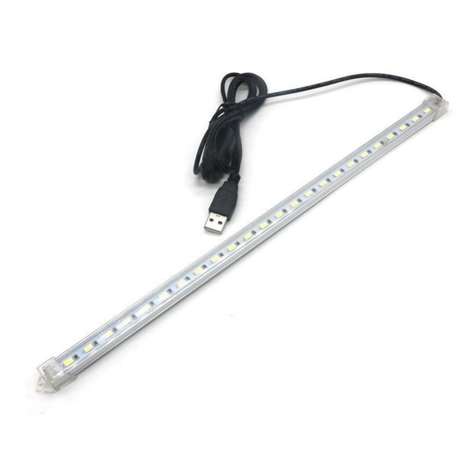 wenwendianzi 10CM 20CM 35CM 40CM 50CM 5V USB LED Bar Light SMD 5630 Rigid Strip Hard Light With On/Off Switch Kitchen Cabinet Light(Natural white,40CM clear cover)