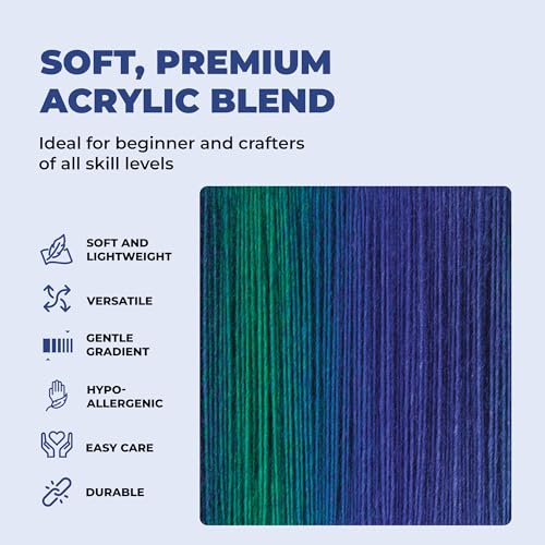 Image of Mary Maxim Prism Yarn, Acrylic Multicolor DK Yarn, 290 Yards, Morning Glory | Ombre Yarn, 3 Weight, Machine Wash, For Knitting and Crochet, Create Baby Items, Blankets, Afghans, Clothing Variegated Yarn