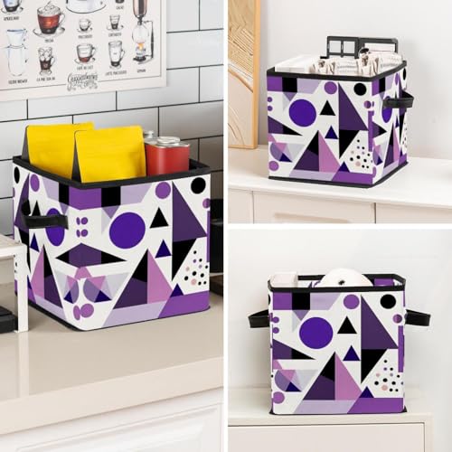 Bac de rangement cube durable violet pour étagère et organisation maison - 8