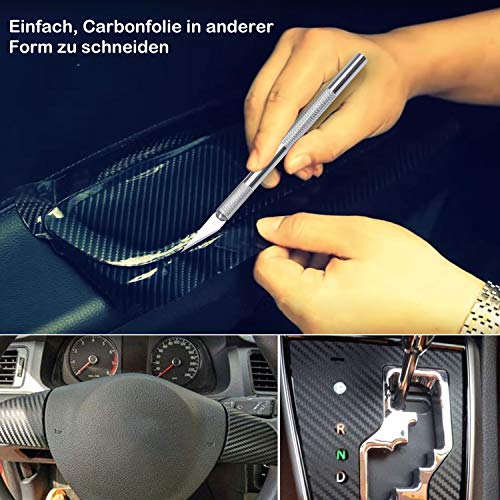 DealKits Skalpell Set, inkl. 10x SK5 Ersatzklingen und Schutzkappe, Bastelmesser Cuttermesser Comfortline Hobby- Schnitzmesser zum Schneiden von Fondant Stoff Autofolie Basteln (Silber)