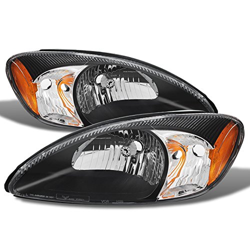 ACANII - For 2000-2007 Ford Taurus Black Replacement Headlights Headlamps 00-07 Driver + Passenger Side