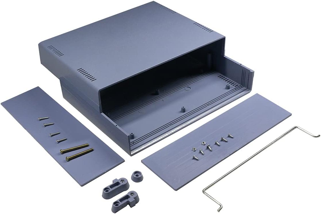 Heyiarbeit ABS Dustproof Electronic Junction Box Gray Plastic Enclosure Project Box for DIY Electronic Projects 10.04"x7.48"x3.15" 1Pcs