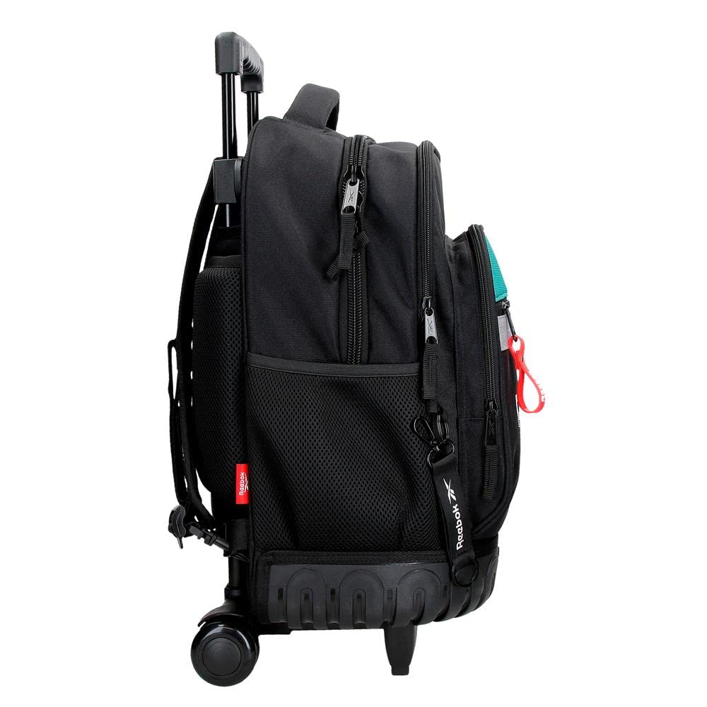 Reebok Andover Mochila Compact 2 Ruedas Negro 32x43x21 cms Poliéster 28,9L