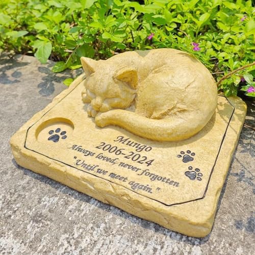 JvFbjLF Piedras conmemorativas personalizadas para mascotas y decoración de jardín 3