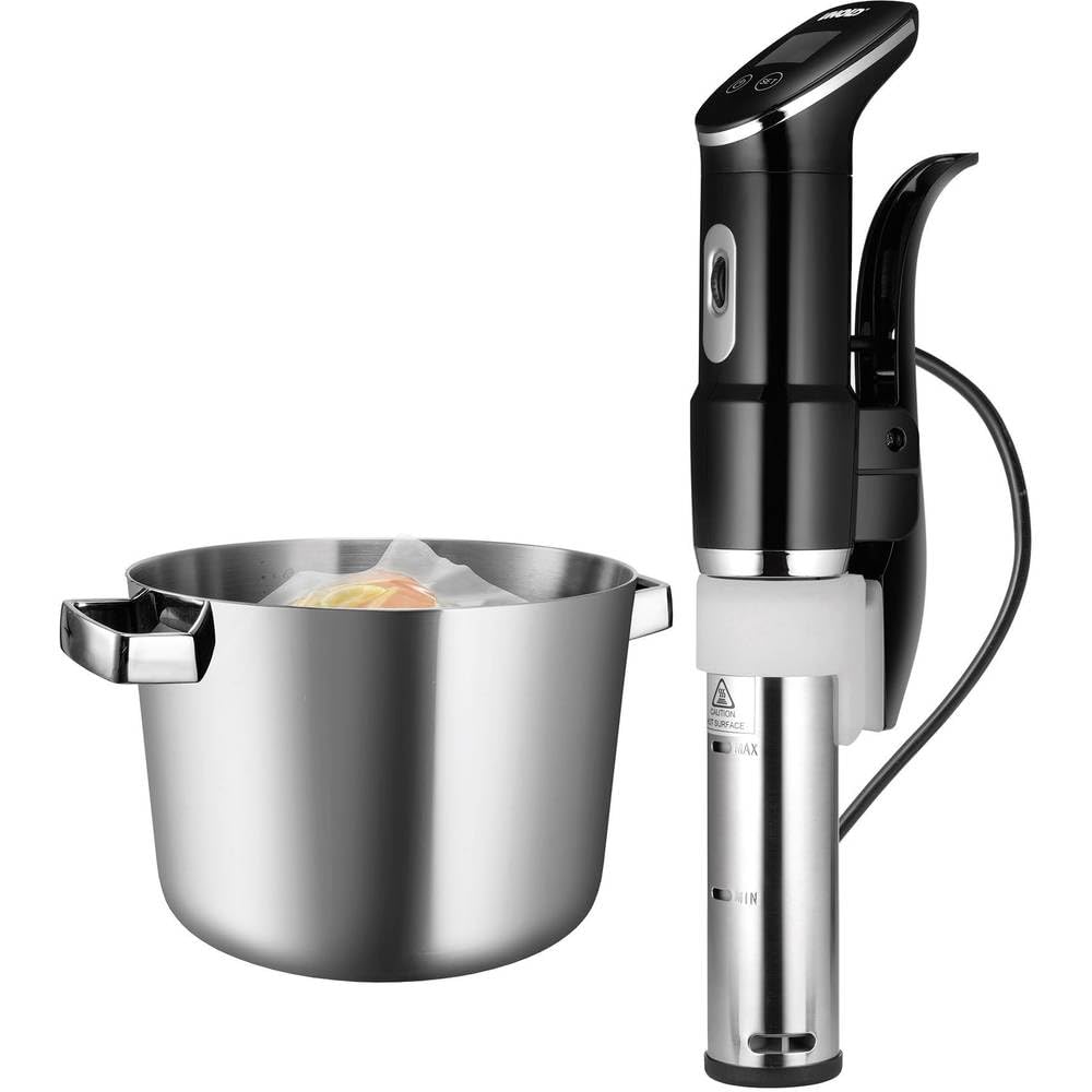 Unold 58915 Sous Vide Stick Time – 1300 W, color negro, acero inoxidable, para todas las ollas a partir de 18 cm de altura, precisión de temperatura 0,2 °C, ajustable de 0 – 95 °C, para hasta 20 l de