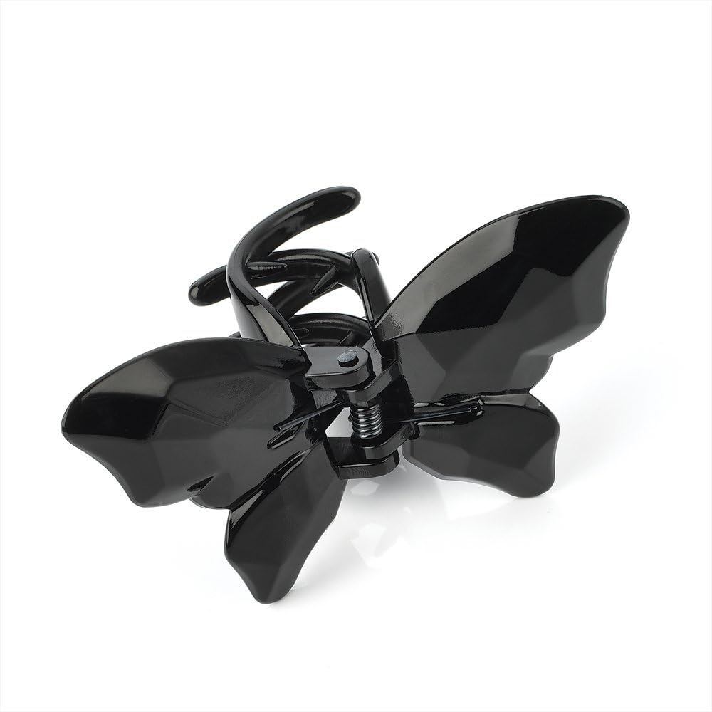 Top Kids Accessories Black Colour 9cm Plastic Butterfly Design Hair Claw Clip Clamp HA26009