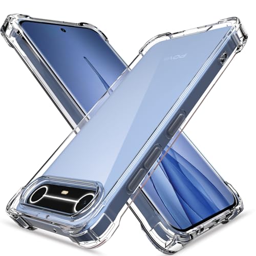 Image of Pikkme Back Cover for Tecno Pova Slim 5G PC + TPU Clear Transparent Raised Edges Shockproof Protective Phone Bumper Case(Transparent)