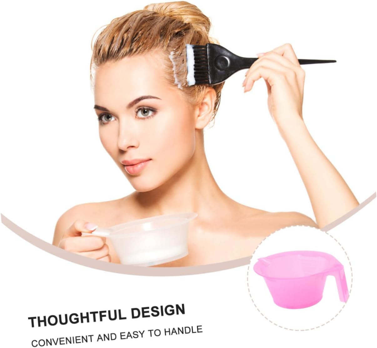 Hair Dye Bowls ，Hair Mixing Bowl ，6pcs Sturdy Cups Handle for Coloring for Salon and Home Use
