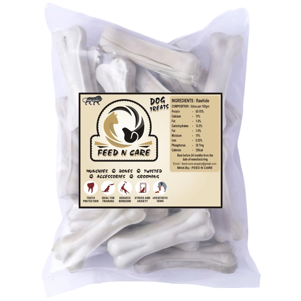 Feed N Care 4 Inch Dog Chew Calcium Rawhide Bones for Small and Medium Size Dogs of All Breeds (15) (B0C4V55TWH) Amazon Price History, Amazon Price Tracker