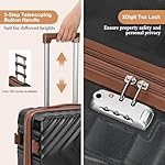 5 piece Luggage Set Expandable Suitcase 22x14x9 Airline Approved Carry on, ABS Hard Case Suitcases with Spinner Wheels, TSA Lock (Black) - Image 2