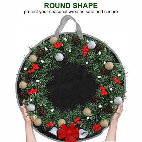 Propik Christmas Wreath Storage Bag 24" - Garland Holiday Container With Tear Resistant Material - Featuring Heavy Duty Handles And Transparent Card Slot - 2 Pack (24 Inch, Black) #TOP2