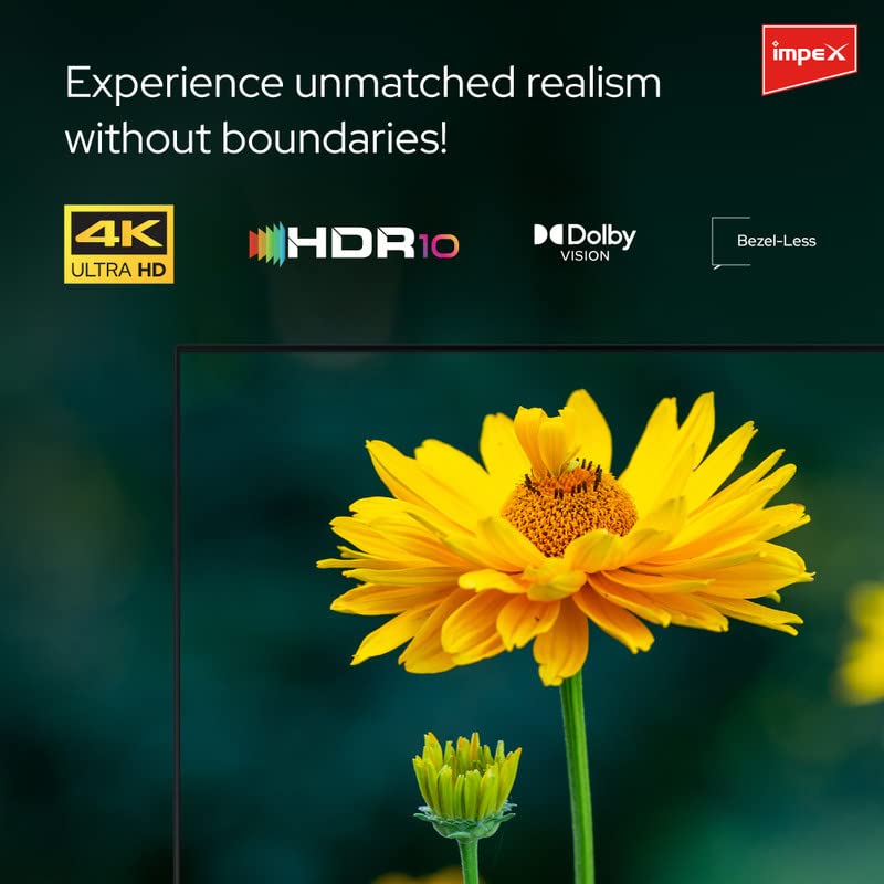 Image of Impex 55 inch Smart TV (139 cm) Google Certified Smart Android 10 4K Ultra HD LED TV Grande, HDR10 Bezel Less TV, 1 Years Doorstep Warranty, Storage Memory 8GB and 1.5 GB RAM