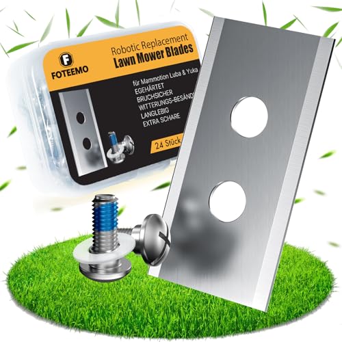 FOTEEMO Robot Lawn Mower Blades Compatible with Luba 2 24 Pcs Replacement Lawn Mower Blades Compatible with All Mammotion Luba & Yuka Lawn Mower Replacement Blades