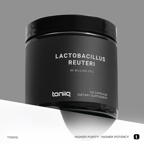 Image of Toniiq 50 Billion CFU Lactobacillus Reuteri Probiotic 50mg per Serving - L Reuteri Probiotics - Highest CFU Count Lactobacillus Reuteri Probiotic - 120 Vegetarian Capsules - 120 Servings