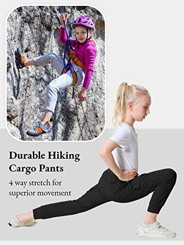Image of EXARUS Girls Hiking Cargo Pants Joggers Teen Quick Dry Lightweight Slim Fit
