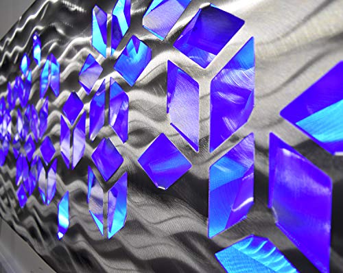 Dv8Studio Led Lighted Geometric Large Silver Metal Wall Art Impulse Sculpture Color Changing Light #TOP6