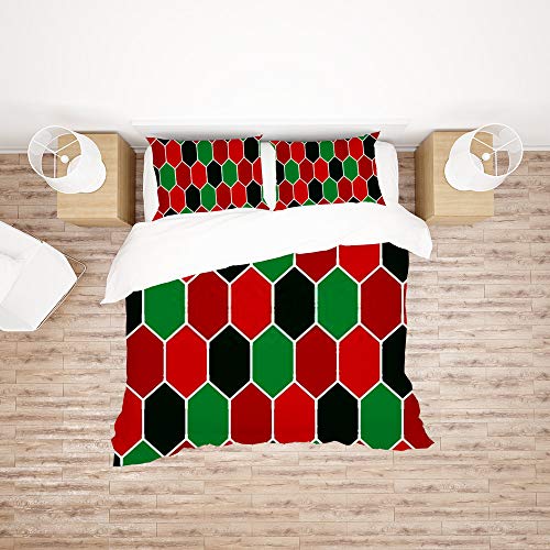 Parure de lit King nid d'abeille avec housse de couette et taies - 3