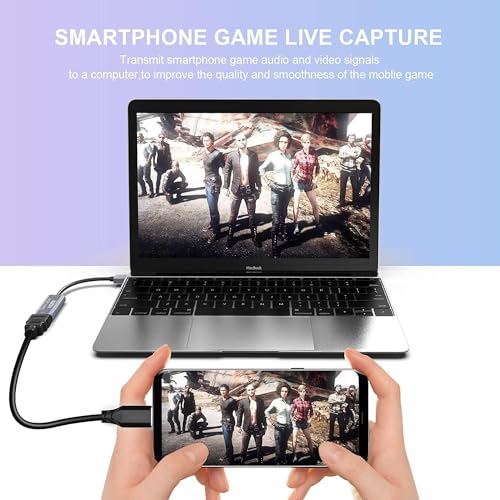 Video Capture Card, Video Recording Card Wonderful 4K HDMI to 1080P USB C for Gaming Streaming TV Recorder, for Windows Mac OS System with USB C Adapter to Adjust PS4, Switch, Xbox