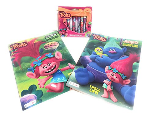 Buy Trolls Jumbo Coloring and Activity Book set of 2 and 12 Trolls