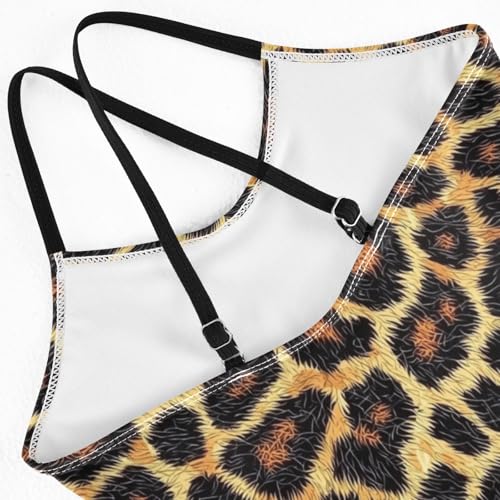 ZZKKO Leopard Print Girls Swimsuit One Piece Bathing Suit for Baby Girls' Swimwear 3T4