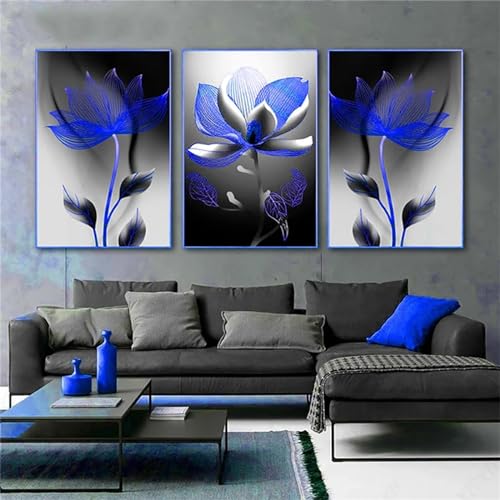 Diamond painting fleurs de lys 100x150cm | Peinture diamant 3 pièces