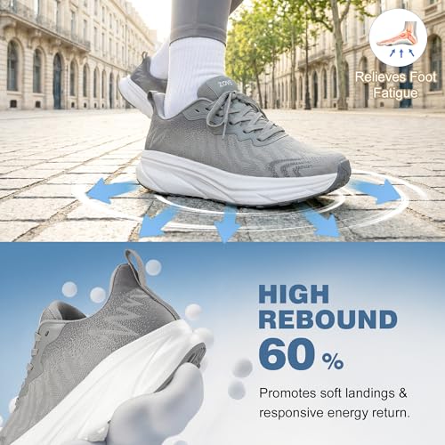 Image of ZOVE Wide Toe Box Shoes Women Extra Wide Width Sneakers Ultra Light Road Running Shoes Non-Slip Tennis Sneakers Breathable Walking Athletic