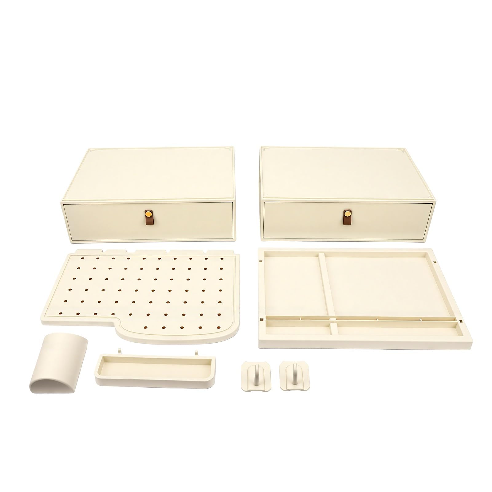 Generic Organizer na Przybory do Makijażu z Szufladami Pegboard Praktyczny Pojemnik na Kosmetyki do Przebieralni, Dwuwarstwowy, Trwały ABS + PP