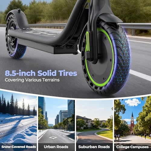 Foldable Electric Scooter for Adults, 350W/500W Motor, Up to 22 MPH, 8.5″/10″/14″ Tires, 15‑31 Miles Range, Dual Brakes E Scooter with Seat & Bag