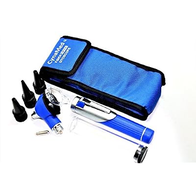 Premium Student Home Use Led Bright Light Ent Diagnostic Otoscope Pocket Size Blue 1 Extra Replacement Bulb Cynamed