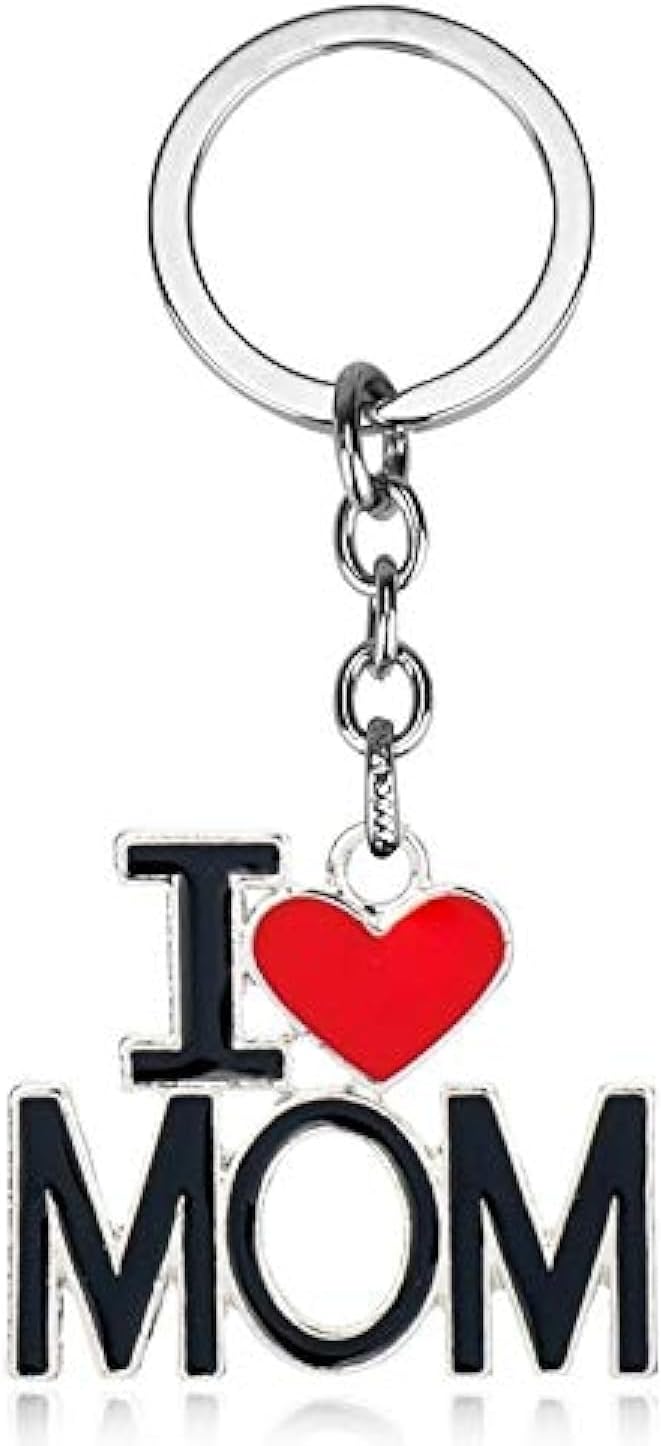 SOLDOUT™ Family Jewelry I Love Dad Mom Papa Mama Heart Love Mother's Day Drop Oil Pendant Keychain Key Ring Accessories