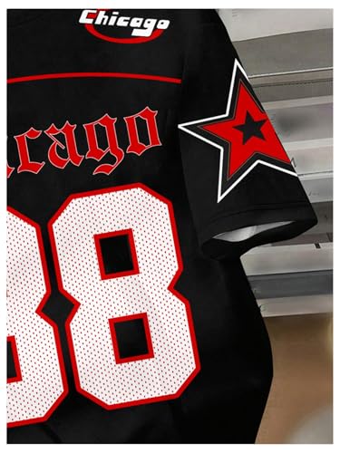 WDIRARA Boy's Jersey Shirt Number Graphic Tee Short Sleeve Crew Neck Oversized Top4