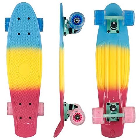 Eseewin 22"x6 Rainbow LED Mini Cruiser Completo para Niños y Adolescentes Cover