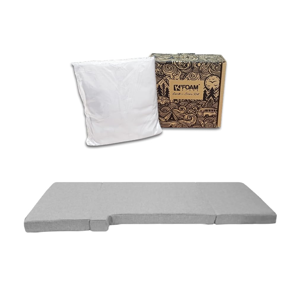 kfoam.es - Letto anteriore + lenzuolo per camper per Fiat Ducato, Jumper, Boxer (2002-2025) colore grigio, letto extra, camper