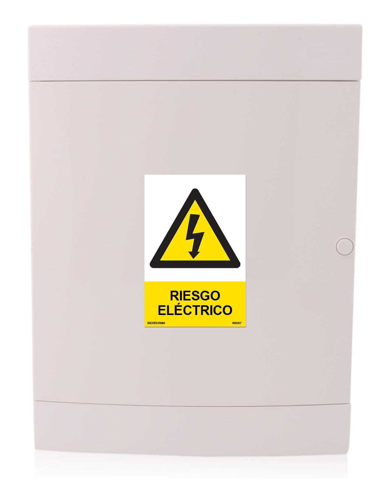 WS007 - Señal Adhesiva de Riesgo Eléctrico 10x15cm Pegatina de Peligro eléctrico homologada Cartel ideal para cuadros eléctricos y maquinaria industrial