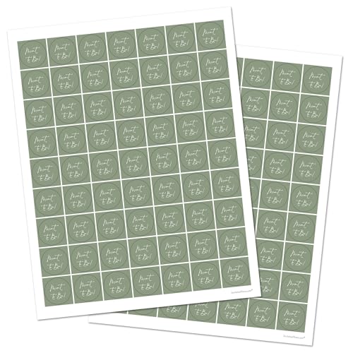 1\" Round Wedding Mint to Be Candy Favor Stickers - 126 Labels (Pine)