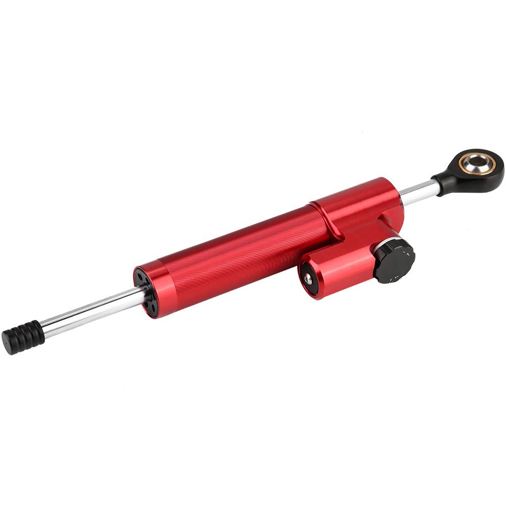 Für EBTOOLS Motorrad Lenkungsdämpfer rot Lenkungsdämpfer, Universal und Teile Motorrad Lenkungsdämpfer Stabilisator aus Aluminiumlegierung Motorrad Blau und Schwarz, Rot und Schwarz