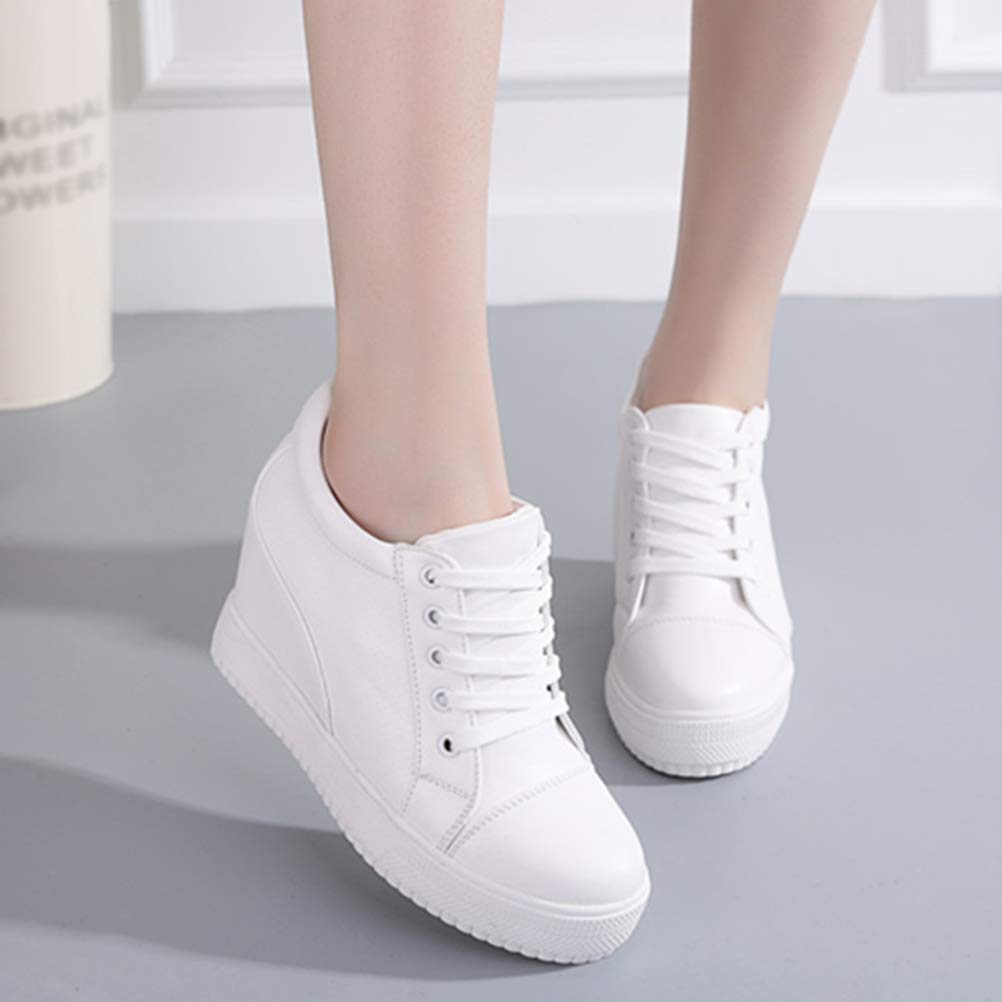 Scarpe da Ginnastica con Tacchi nascosti da Donna Scarpe con Zeppa Alta Sport Casual con Lacci Piattaforma da Palestra Sneakers Alte con Altezza Atletica Tacchi Alti